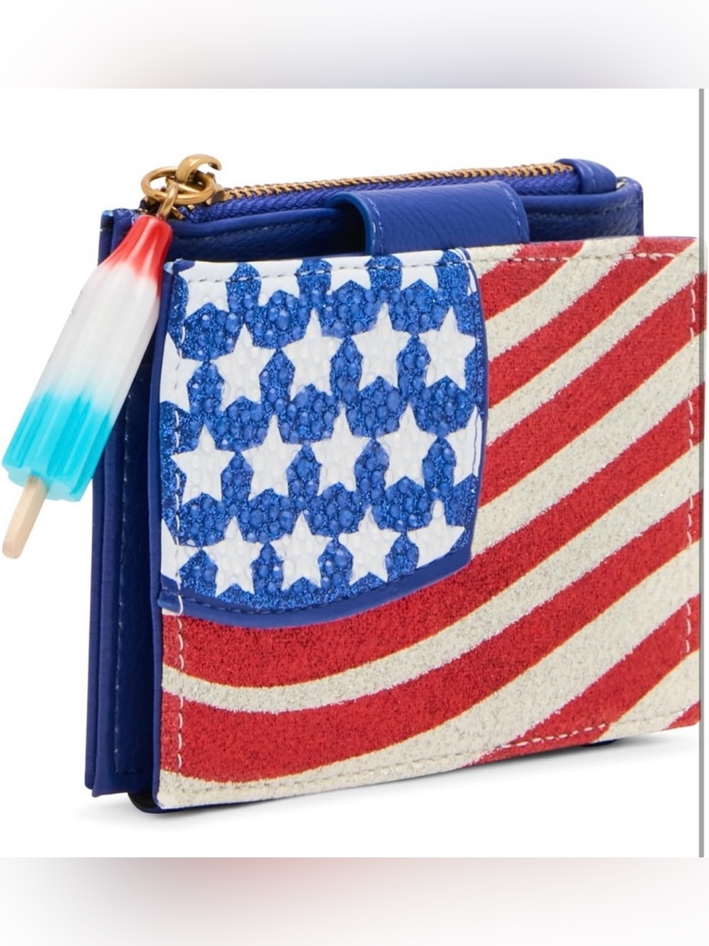 Betsey Johnson Patriotic Glitter Wallet - Red, White and Betsey - Picture 2 of 5